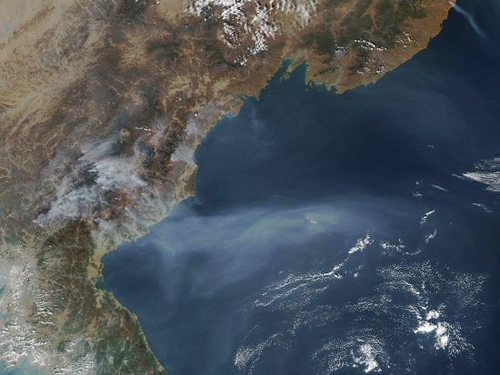 美国NASA公布卫星图 显示朝鲜发生多起火灾