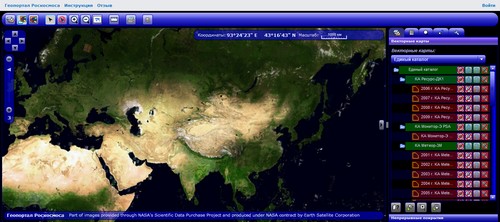 俄罗斯航天署提供在线卫星地图服务 类似谷歌地图