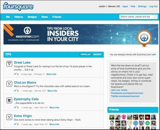 Foursquare与内容供应商Examiner合作遭到质疑