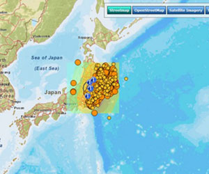 Esri公司提供日本地震与海啸地图