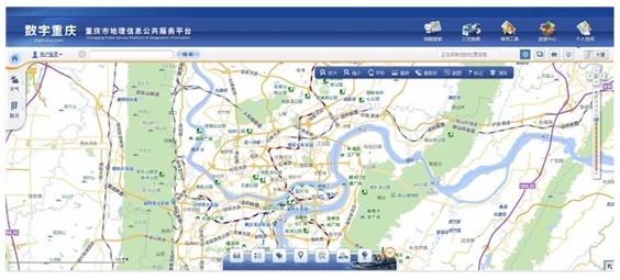 重庆市地理信息公共服务(公众版)界面