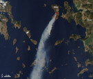 每日卫星照：希腊希俄斯岛野火火灾