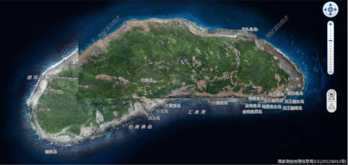 天地图新增钓鱼岛高清航空影像及三维地形
