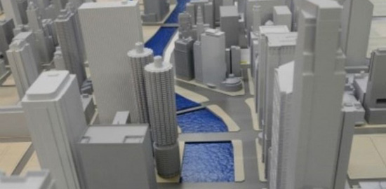 芝加哥3D打印Google街景三维模型