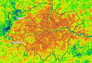 空间数据助力伦敦分析城市热岛图