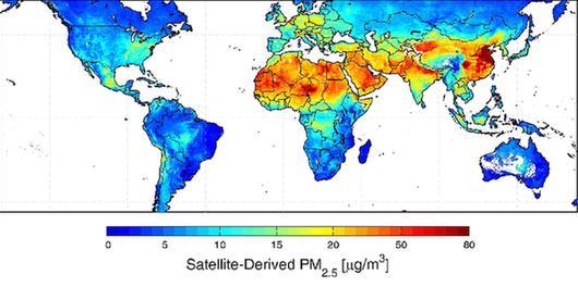 全球PM2.5地图 中国三区十群污染最重