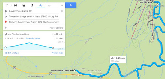 Google Maps为骑行规划增加海拔信息