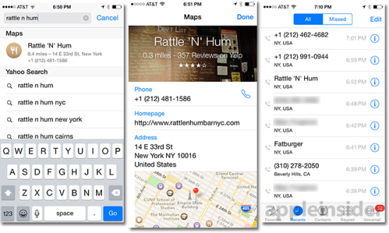 iOS8 Beta版：地图信息可导入来电记录