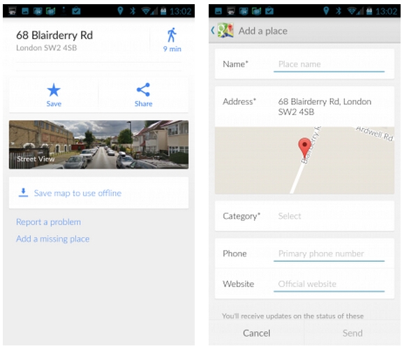 Google地图加入新功能:用手机添加新地点