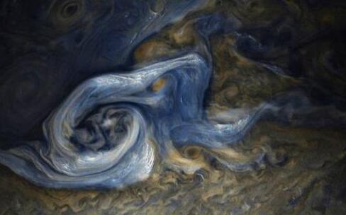 NASA晒木星蓝色风暴照 静谧如诗壮美如画
